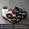 Purple Clay Ceramic Kung Fu Tea Set Home Teapot Set with Portable Tea Tray and Tea Caddy
