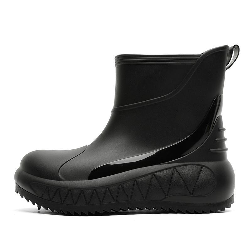 Fashion rain shoes men's short tube outer wear soft-soled waterproof shoes outdoor fishing shoes non-slip kitchen rubber shoes car wash shoes