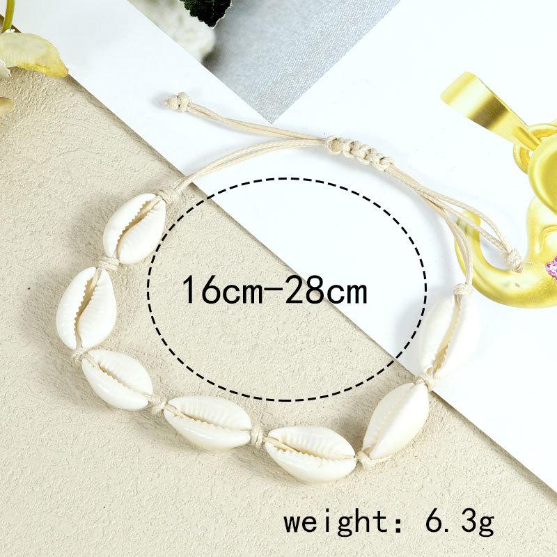 Boho Cowrie Shell Necklace Bracelet Set, Ocean Beach Hawaii Jewelry for Women