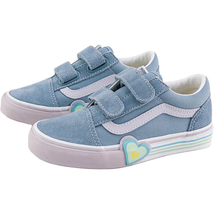 Vans Old Skool V Classics Fashion Comfortable Low Top Kids Skate Shoes Kids Sneaker Blue VN000D4DCFL