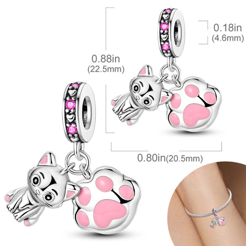 New Copper Plated Cute Dog Pets Charms Beads Fit Original Bracelet Charms Diy For Women Pendant Beads Jewelry Gift