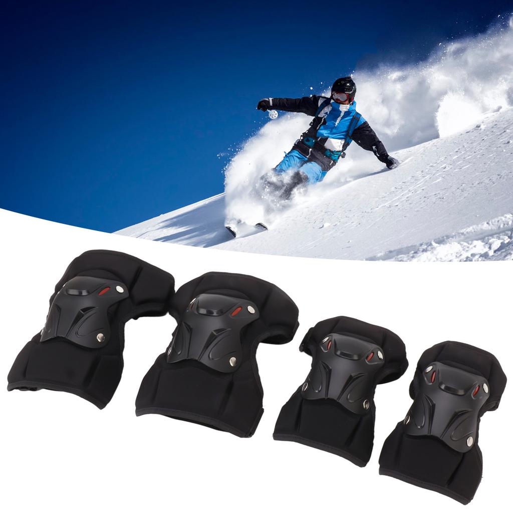 Adult Knee Elbow Pads Set Thigh Support Stabilization for Motorcycle Skateboarding Skiing Protective Hard Shell