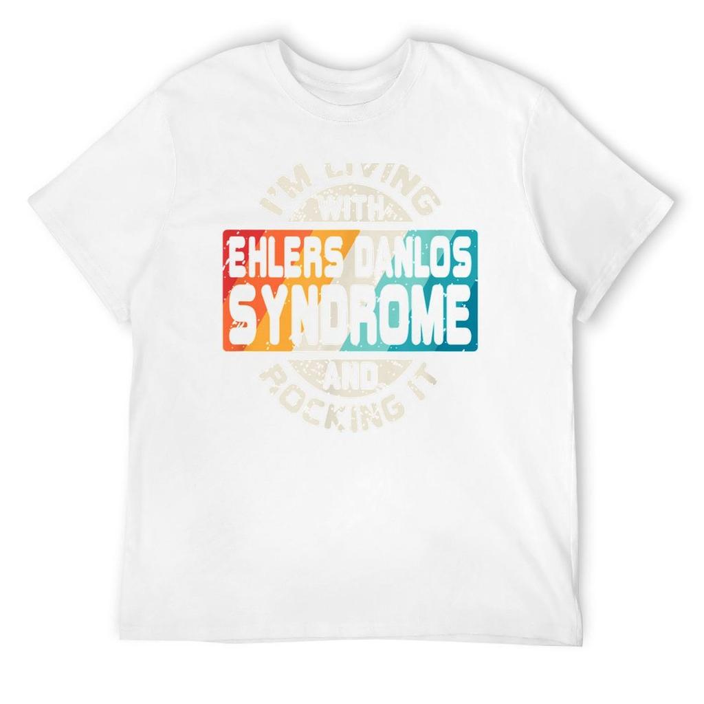 I'm Living With Ehlers Danlos Syndrome And Rocking It T-Shirt Oversized T Shirt Vintage Graphic Tee Blacks Cotton T Shirt Men