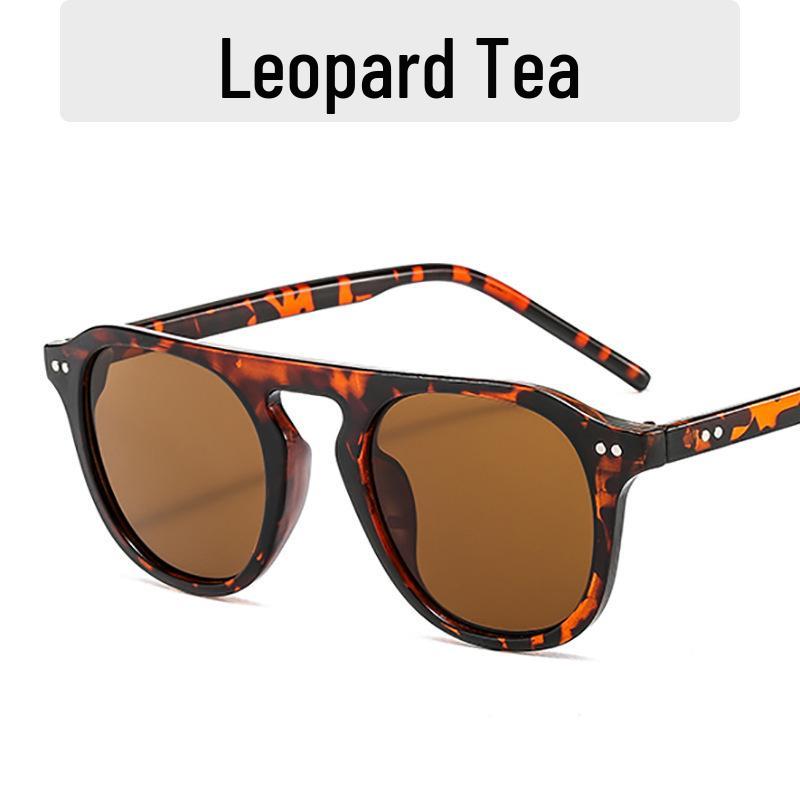 Trendy Women's Retro Round Frame Anti-UV Sunglasses