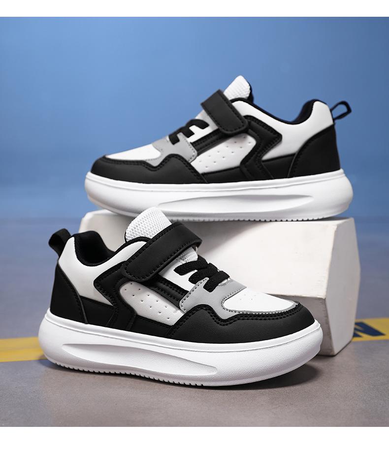 Boys' 2024 White Breathable Campus Sneakers - Casual Autumn Sports Shoes for Kids