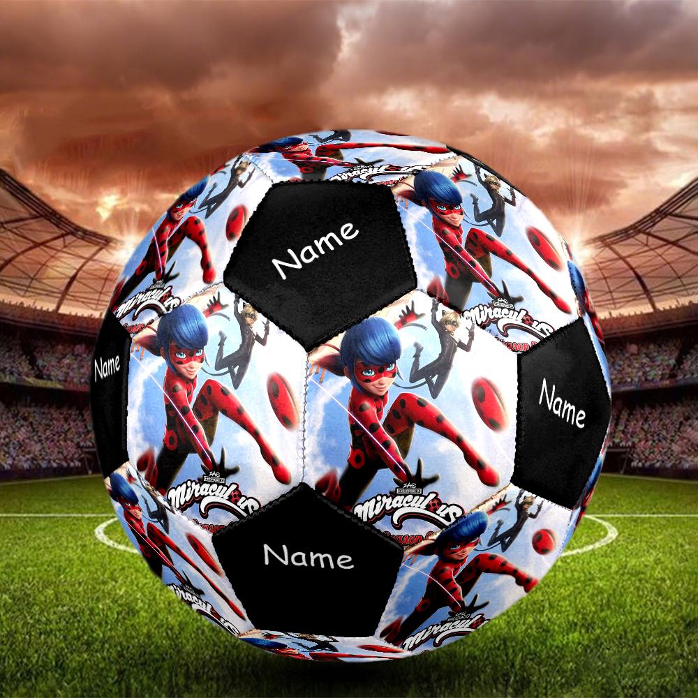 Custom Name Miraculous Theme Size 5 Soccer Ball, Suitable for Both Indoor and Outdoor Matches, a Gift Suitable for Everyone.