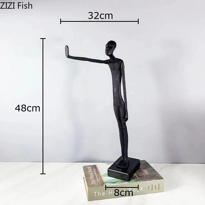 Abstract Standing Character Statue Handicrafts Desk Decoration Creative Ornaments Figures Metal Sculpture Room Aesthetic Decor