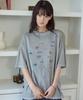 CPGN STUDIO Dino Stitch Embroidered Pigment Short Sleeve T-Shirt Ghost Grey