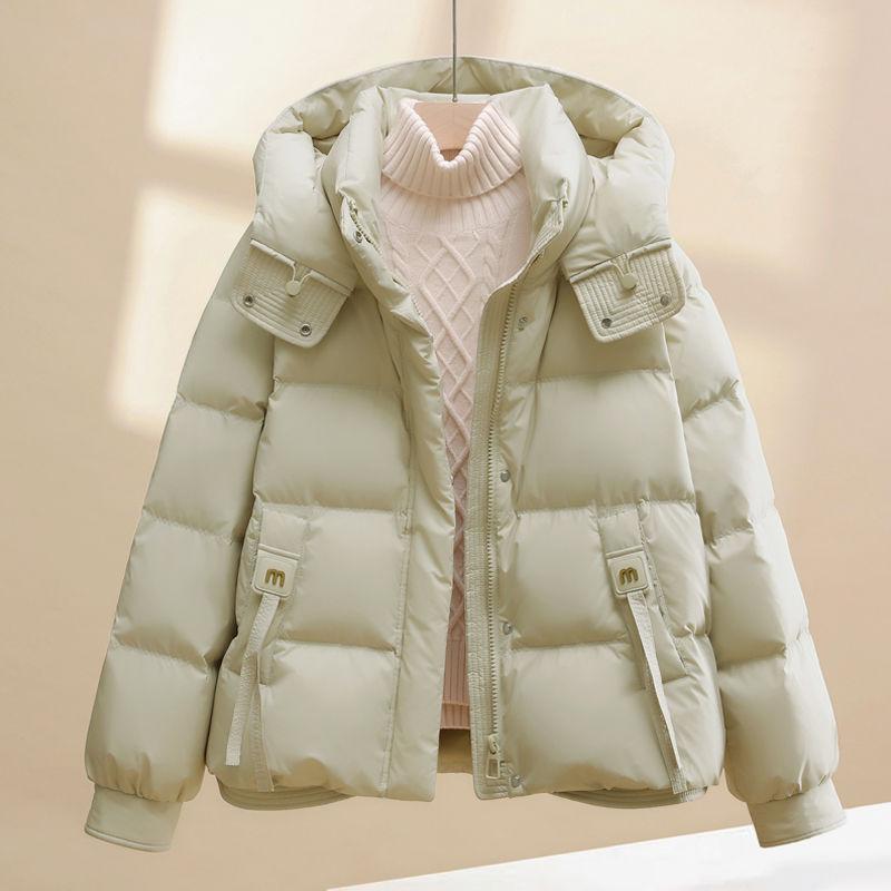 Women's Short Cotton Jacket 2025: Winter Korean Style Loose Stand Collar Down Coat, Thickened and Versatile Outerwear.