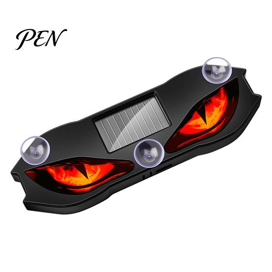Car Atmosphere Light Solar Devil Eyes for Windshield, Window Warning Sign with Three Smart Modes, Enthusiast Styling Accessories LED Digital