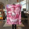 1PC Hello Kitty Cute Print Flannel Blanket, High Quality All Seasons, Home Decor, Warmth and Comfort, Perfect for Christmas Gifts
