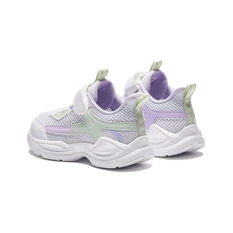 Anta Breathable Lightweight Low-Top Kids Running Shoes Kids Sneakers White Purple Green A322429977-2