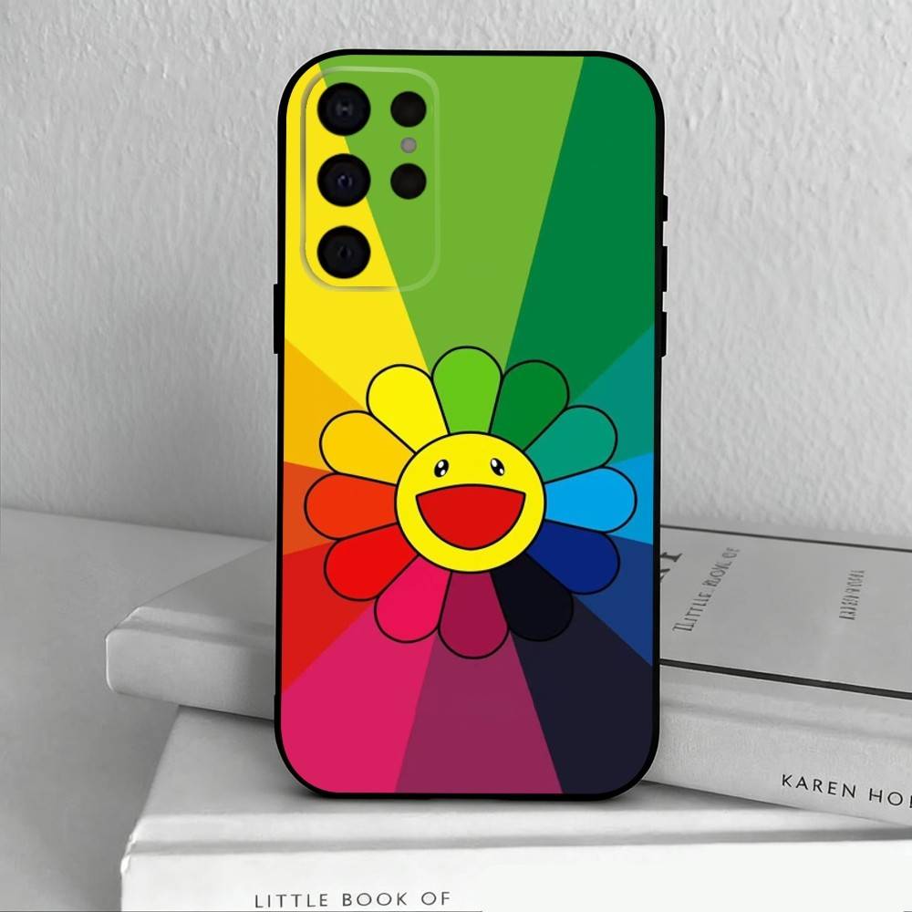 Takashi M-Murakamis F-Flowers  Phone Case For Samsung S25,S24,S21,S22,S23,S30,Ultra,S20,Plus,Others Soft Black Cover