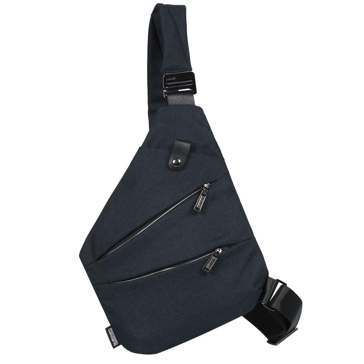 

Ультратонкая сумка-слинг на одно плечо из водоотталкивающего холста унисекс [Cat Hand] (черный)