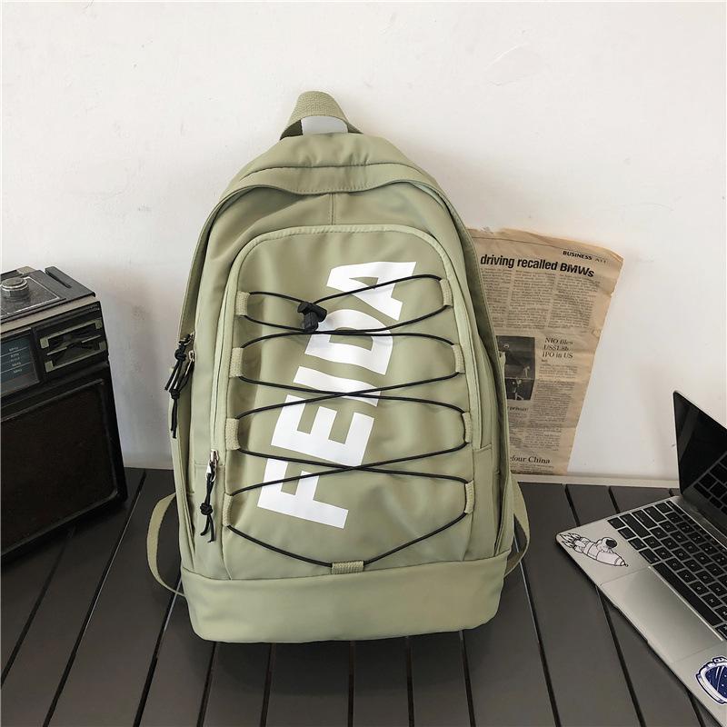 

Крутой школьный рюкзак для пары студентов колледжа, повседневный рюкзак большой вместимости на шнурке, повседневный рюкзак для ученика средней школы