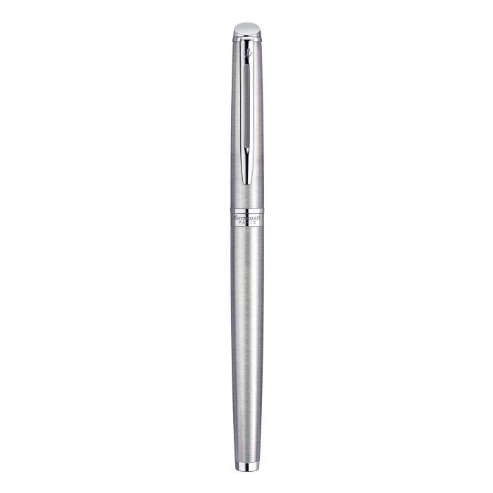 WATERMAN Hemisphere Rollerball Pen, Stainless Steel, Palladium-plated Trim, Black Fine Point Refill, Gift Box