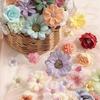 50Pcs Mini Random Color Silk Artificial Flower Head Fake Peony Daisy Rose Flower For Craft Garment Wedding Party DIY Home Decor