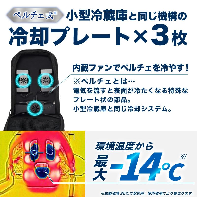 THANKO Peltier Cooling Backpack BACKC2HBK "Cool 2"