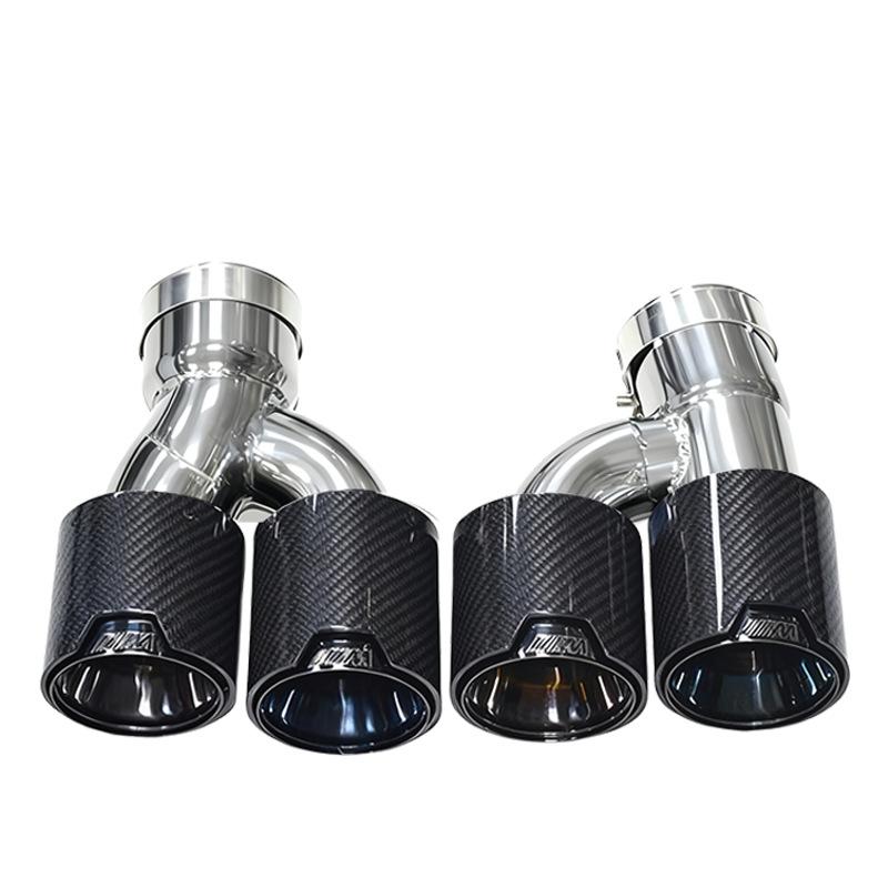 Compatible with BMW 5 Series G30/G38 525li/530 Quad Outlet Exhaust Pipe Titanium Black Tailpipe Cover