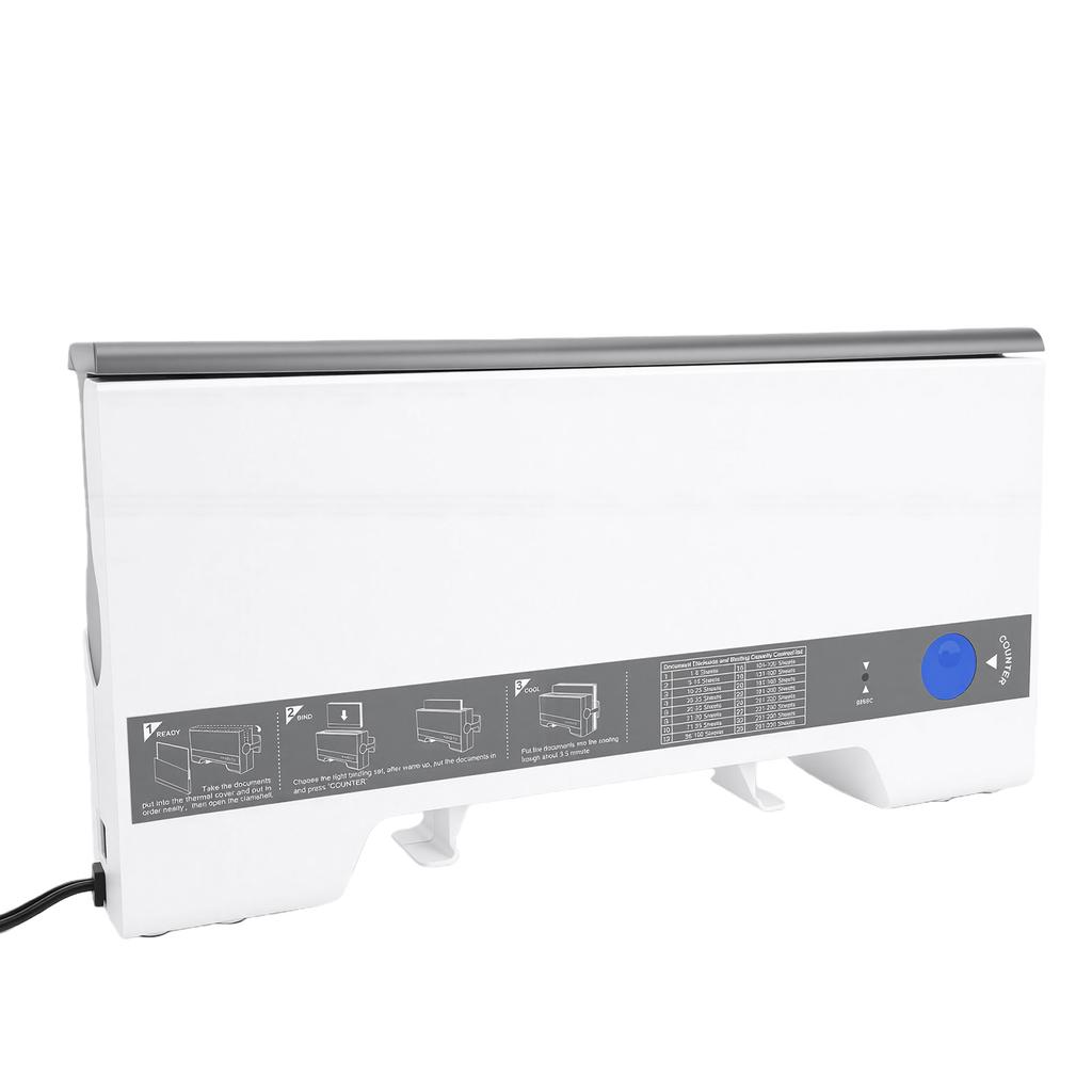 Thermal Binding Machine 280 Sheets Capacity Book for Paper Business Documents School Home Projects White