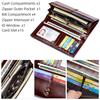 Women Cow Leather Long Wallet RFID Anti-theft Genuine Leather Multi Slot Card Bag Multifunction Fashion Female Coin Purse Large Capacity Clutch