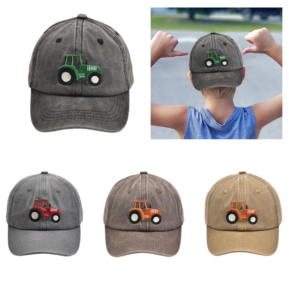 Kids Baseball Cap Fashion Tractor Embroidered Spring Summer Sunscreen Caps for Boys Girls Casual Hat for 3-8 Years Kids Gifts