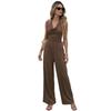 Monos de Una Pieza Para Mujer Elegantes Cuello en V Sin Mangas Cuello Halter Pierna Ancha Mono Vacaciones Casual Verano 2026 Atuendos
