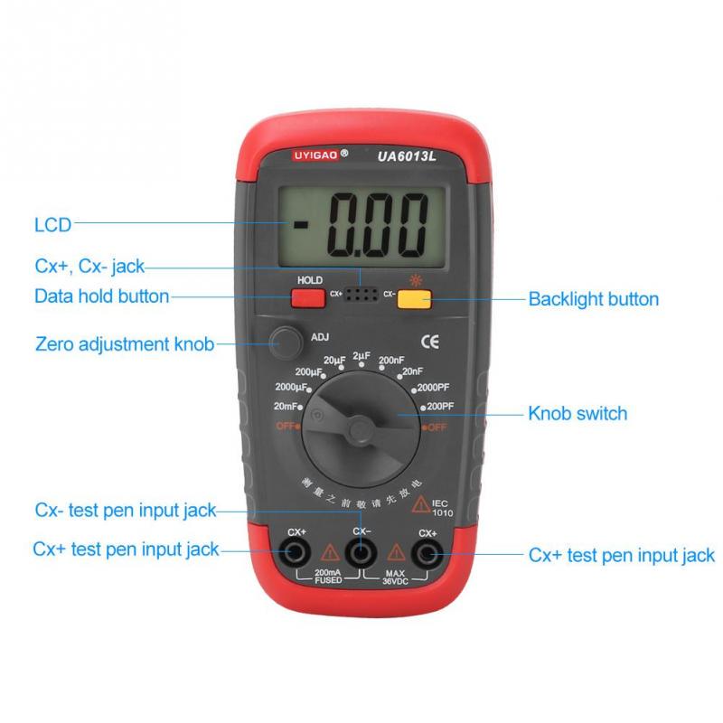 Buy UYIGAO UA6013L Professional Handheld LCD Digital Capacitance Meter