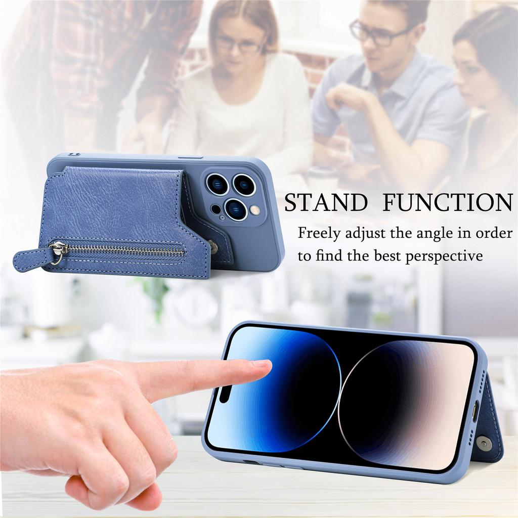 Zipper Wallet with Card Holder Phone Case for IPhone 13 12 Mini 15 14 11 Pro Max XS XR X 7 8 Plus Hard Shell Shockproof Cover