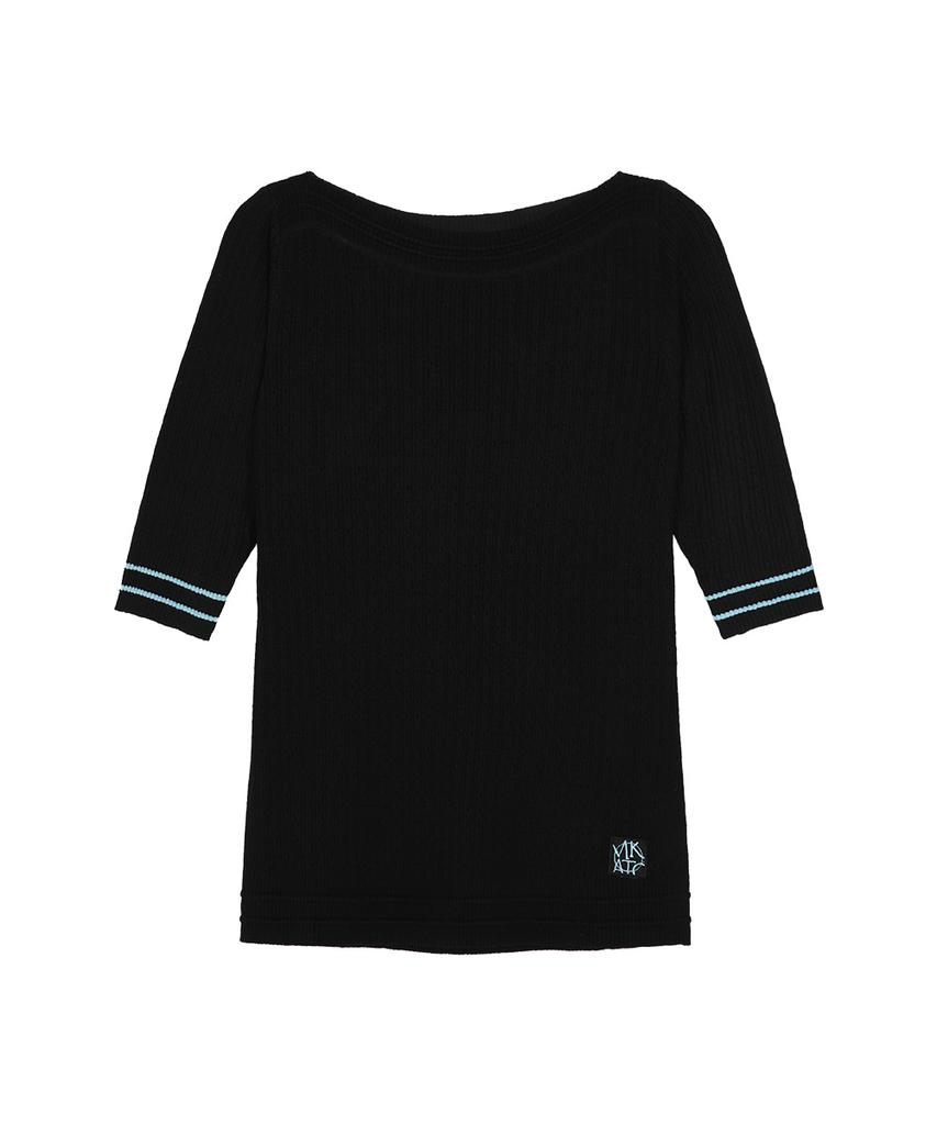 MAKE A TOAST Daily Short-Sleeve Knit Top Mbcsto019Bk