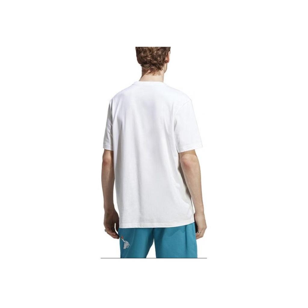 Adidas Originals Adventure Graphic Tee With Letter Logo Cartoon Print Men Tops White HZ1145