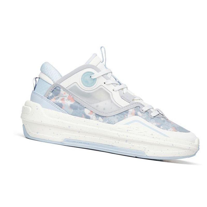 Anta C37 2.0 Women Mid-top Skate Shoes Grey Blue, Fabric & Synthetic Leather, Non-slip & Durable 922228082-5