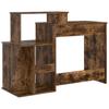 Desk with Shelf Smoked Oak 120.5 x 44 x 88.5 cm