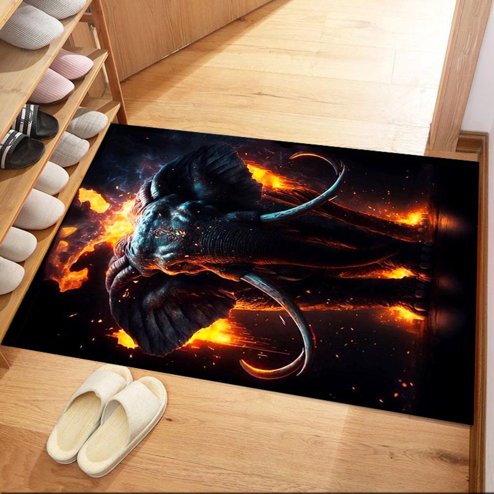 Colorful Elephant Artwork Floor Mats for Living Room, Bedroom and Room Decoration Are Suitable for Gifts.
