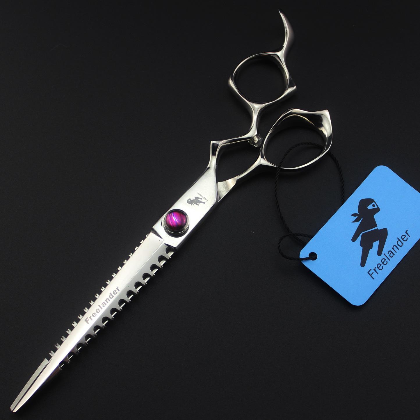 

7.0 inch Freelander curved handle high-end hair scissors, hair scissors, flat scissors, pet beauty scissors 002