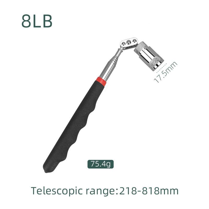 1.5 lb Telescopic Magnetic Pickup Tool with Light, Strong Magnet, Extendable Round & Square Mirror, Auto Repair Flashlight Head