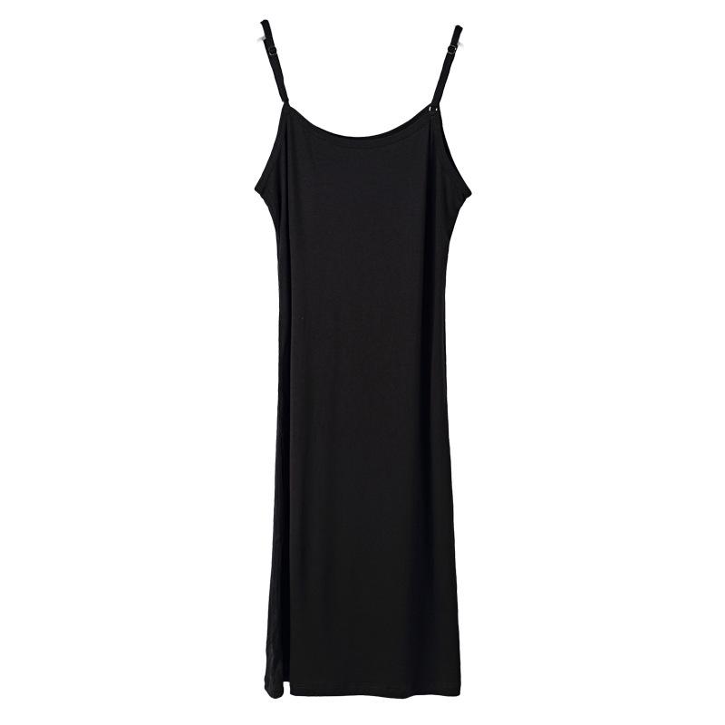 Women's Modal Spaghetti Strap Summer Dress: Anti-See-Through Lining, Slimming Body Shaping, Mid-Length, Ideal as Base Layer or Inner Wear.