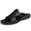 Fashion Summer Mens Genuine Leather Slippers Big Size 37-52 Outdoor Flip Flops Men Slipper Casual Slides Luxury Flip Flop Male Flats