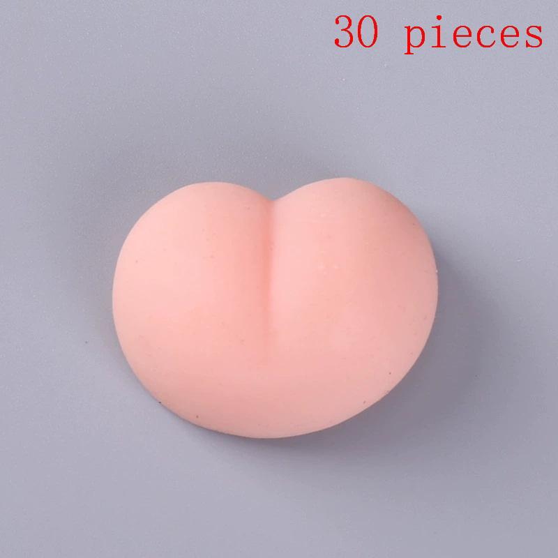 10/30Pcs Stereo Relieve Stress Peach Bum Sticker Mobile Phone Decoration Accessories Fun Butt Mochi Squeeze Toy