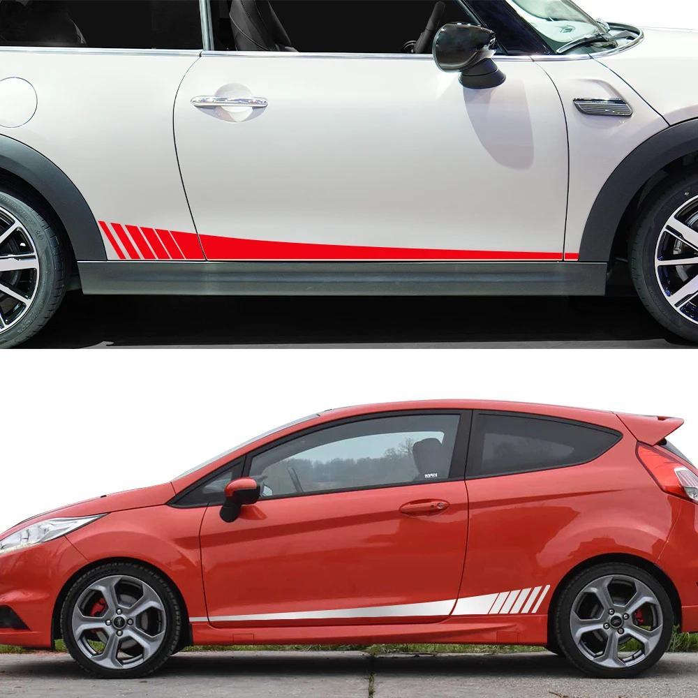 Car Side Stripes Vinyl Decals Door Racing Stripes Sticker Graphics Accessories For Ford Fiesta MK7 3 Door 2008 - 2017 ST200