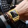 BINBOND 2311 Luxury Men's Quartz Watch Luminous LED Electronic Watch for Man Water-Resistant Stainless Steel Strap Reloj Hombre