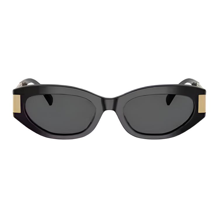 Versace Greca Vintage Personality Design Acetate Cat Eye Sunglasses Unisex sunglasses Black Gold O4501F-OGB18754