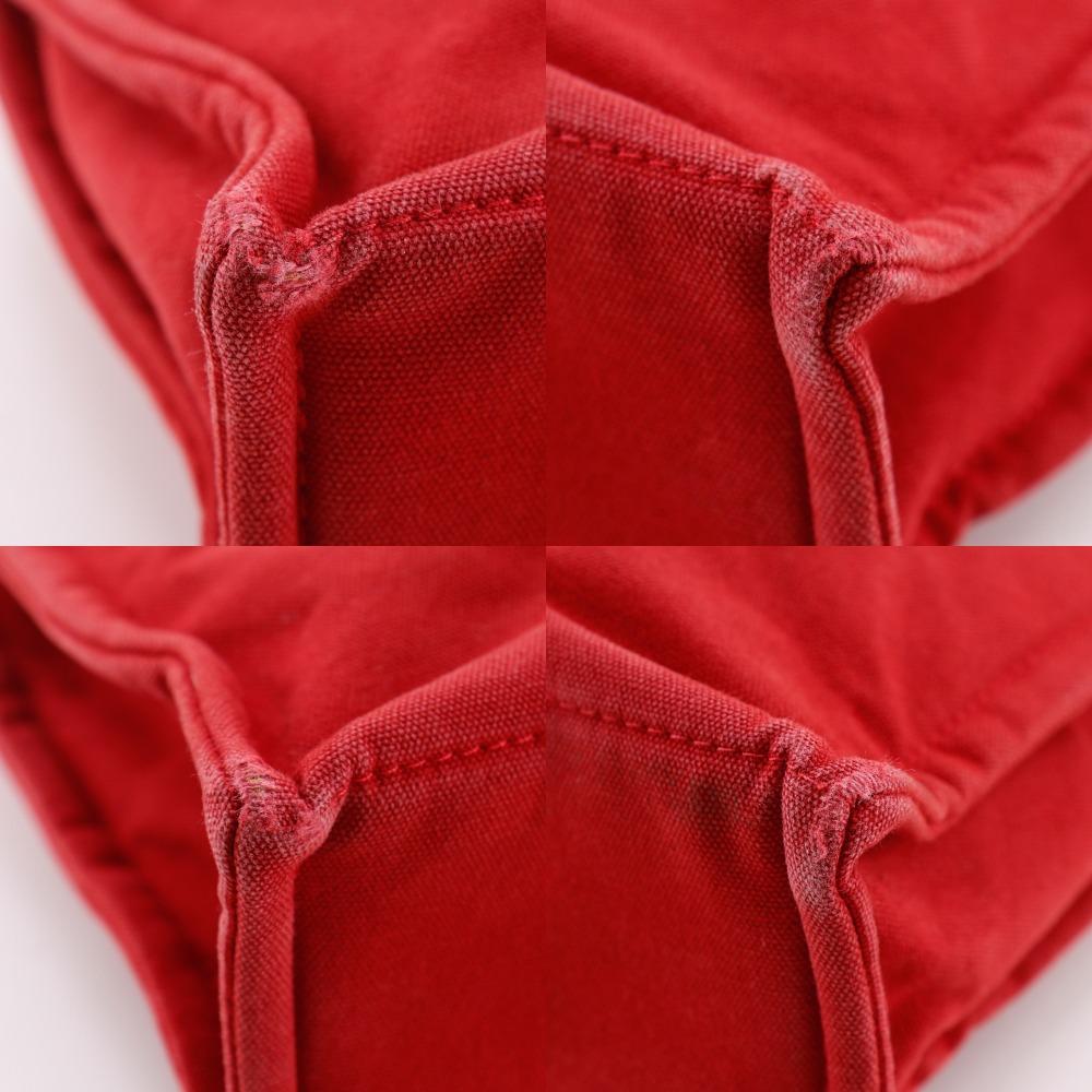 HERMES Deauville PM Handbag Red canvas Women Used