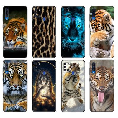 Funda tpu negra para Samsung Galaxy A50 50S A30S A10 A01 A11 A21S A31 A41 A51 A71 M21 M30S S10 LITE Moda Tigre Leopardo león