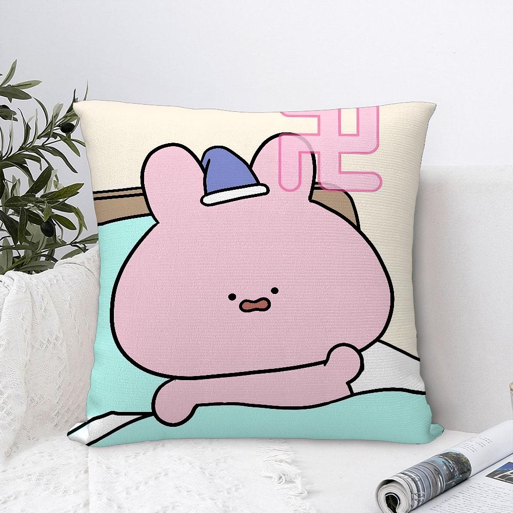 Asamimichaan Asleep Cute Asamimi Pillow Case Plush Fabric Soft Pillowcase Double Sided Print Cushion Cover Throw Pillow Cover