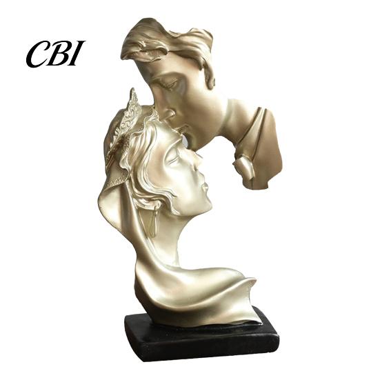 Minimalist Art Piece Couples Kiss Sculpture, Abstract Couple Sculpture Home Decor, Resin Face Statue Decoration, Romantic Used for Decoration Wedding