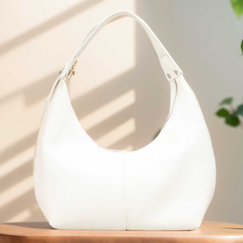 Women Retro Shoulder Bag PU Leather Fashion Tote Handbag Solid Color Simple Shoulder Purse Girls Outdoor Daily Bag