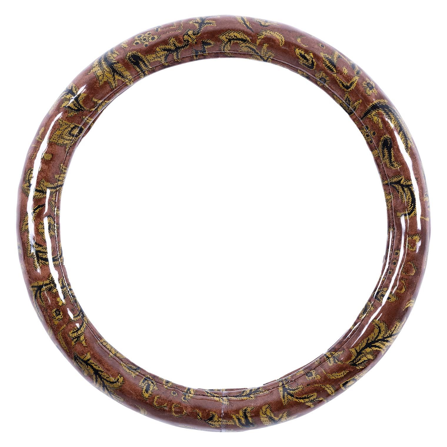 

Miyabi Truck Truck Truck Kinkazan Extra Thick Steering Wheel Medium (MIYABI) Supplies, Parts, Interior, Cover, Versailles, Brown, (38-39cm), HC-VRMBR