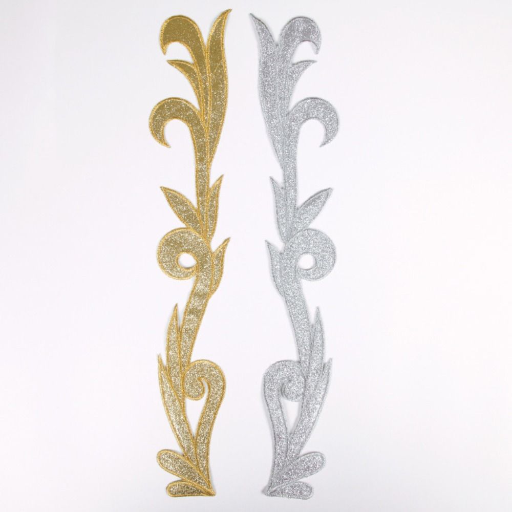 2 Pieces Gold Silver Sequin Flower Patch Collar Decoration Baroque Applique Crafts Projects