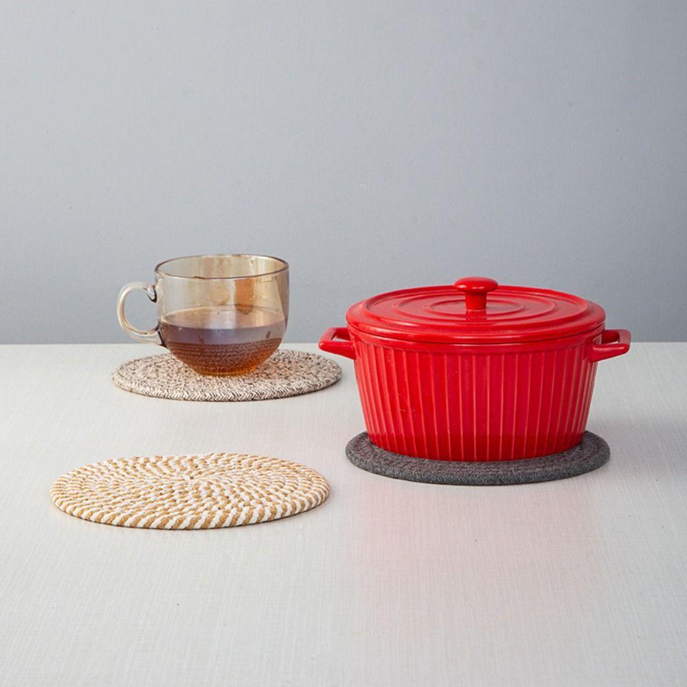 4Pcs Round Shape Trivets for Hot Dishes 18-33cm Hot Pads Simple Drink Coasters  Dining Room
